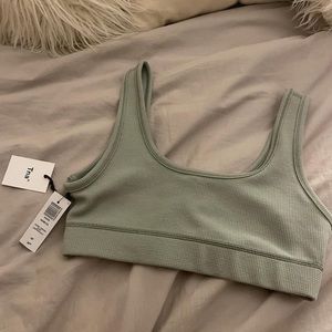 TNA Aritzia Sage Green Seneca Bra Top — NWT